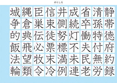 小学4年生の漢字一覧表（筆順付き）A4 ブルー 左下